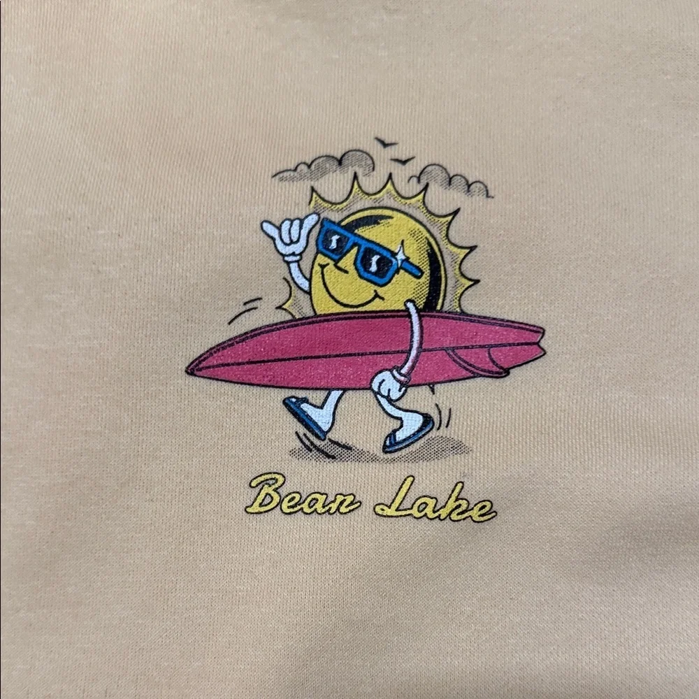 Lane Seven Girl’s Yellow Graphic Hooded Sweatshirt - Youth Size L) “Bear Lake”